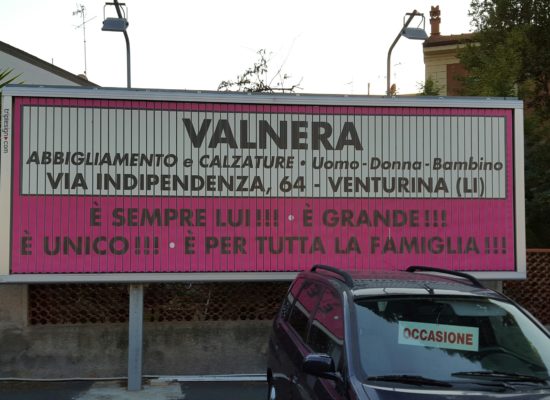 Grafica, Stampa e Affissione: poster pubblicitario 6×2 metri prisma rotor – Cliente. Valnera Sport Venturina Terme